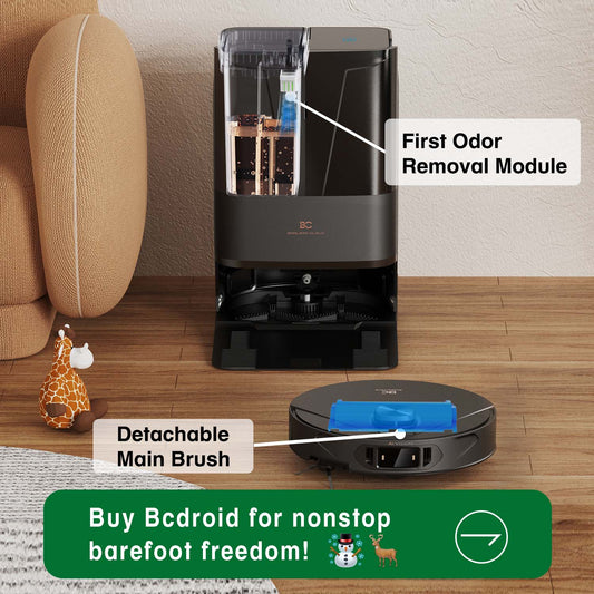 Bcdroid A10 - Odor-Free Water Replacement, Easy-Maintenance All-in-One Vacuum & Mop Robot